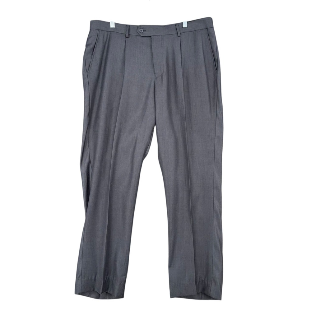 Tazio Dress Pants Mens 38x34 Gray Soft Comfort Pleated Breathable Career‎